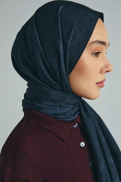 NEDA PAMUK İPEK ŞAL 70*190 CM - KOYU GRİ