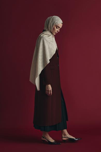 NEDA PAMUK İPEK ŞAL 70*190 CM - TAŞ