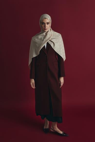 NEDA PAMUK İPEK ŞAL 70*190 CM - TAŞ