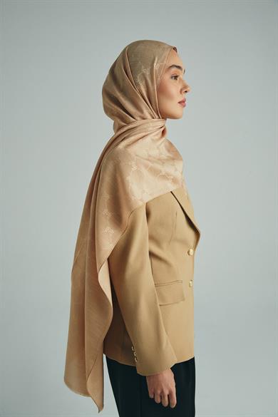 NEDA PAMUK İPEK ŞAL 70*190 CM - BEJ