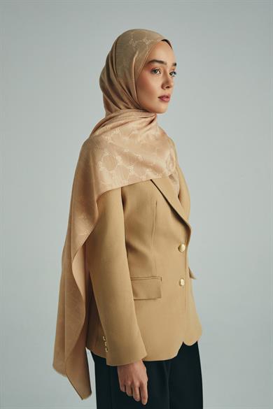 NEDA PAMUK İPEK ŞAL 70*190 CM - BEJ