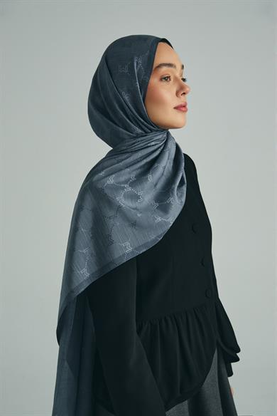 NEDA PAMUK İPEK ŞAL 70*190 CM - GRİ