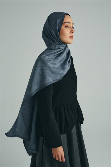 NEDA PAMUK İPEK ŞAL 70*190 CM - GRİ