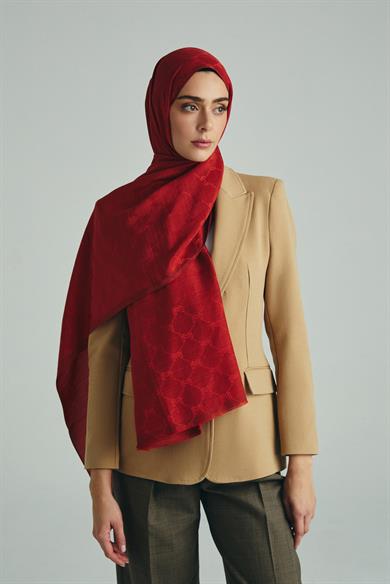 NEDA PAMUK İPEK ŞAL 70*190 CM - KİREMİT