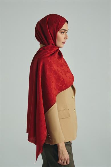 NEDA PAMUK İPEK ŞAL 70*190 CM - KİREMİT
