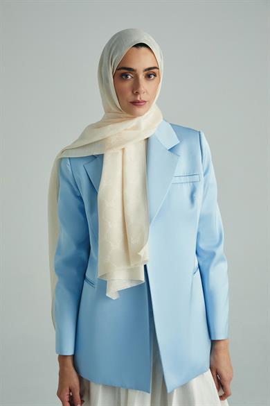 NEDA PAMUK İPEK ŞAL 70*190 CM - KREM