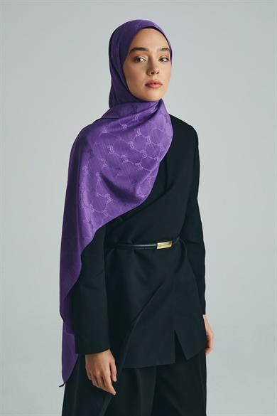 NEDA PAMUK İPEK ŞAL 70*190 CM - MOR