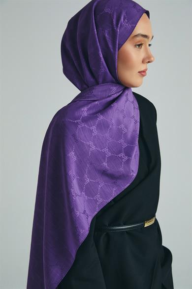 NEDA PAMUK İPEK ŞAL 70*190 CM - MOR