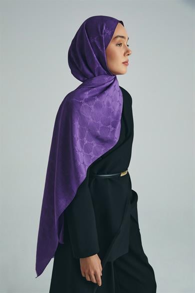 NEDA PAMUK İPEK ŞAL 70*190 CM - MOR