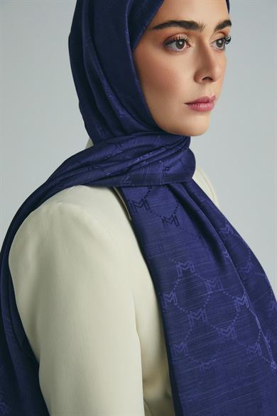 NEDA PAMUK İPEK ŞAL 70*190 CM - MORCİVERT