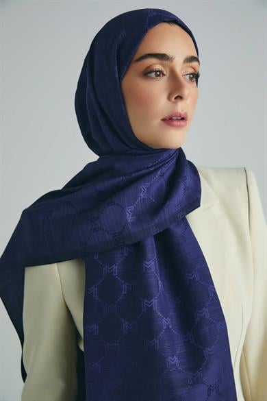 NEDA PAMUK İPEK ŞAL 70*190 CM - MORCİVERT