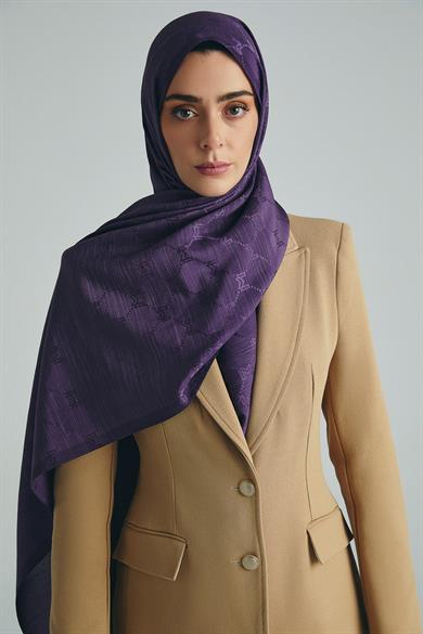 NEDA PAMUK İPEK ŞAL 70*190 CM - MÜRDÜM