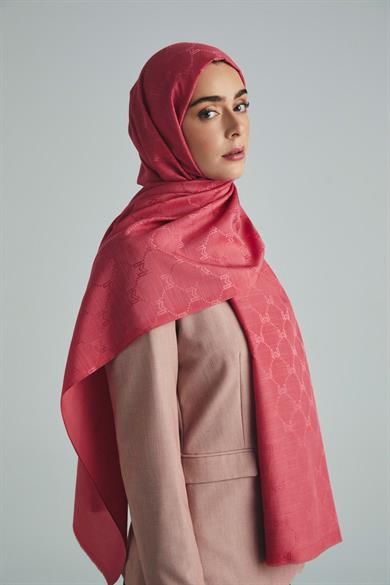 NEDA PAMUK İPEK ŞAL 70*190 CM - PEMBE