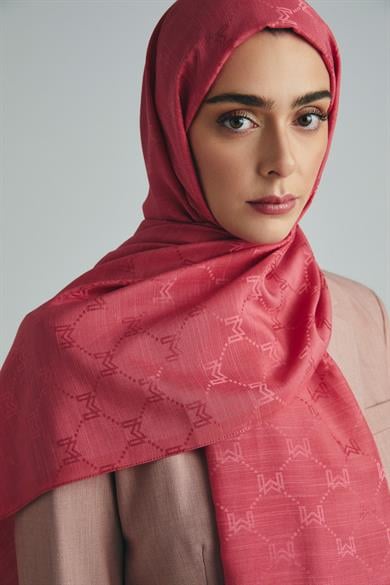 NEDA PAMUK İPEK ŞAL 70*190 CM - PEMBE