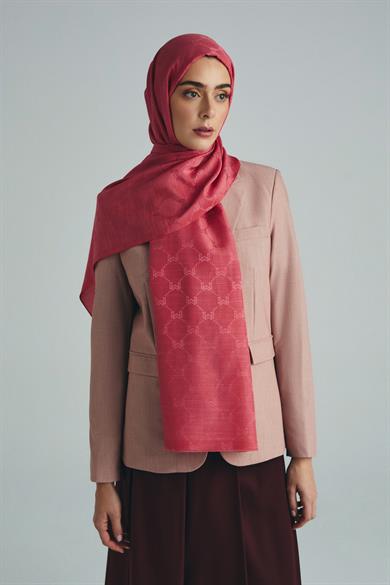 NEDA PAMUK İPEK ŞAL 70*190 CM - PEMBE