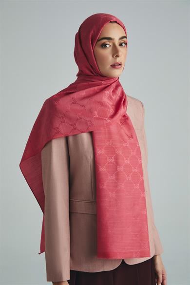 NEDA PAMUK İPEK ŞAL 70*190 CM - PEMBE