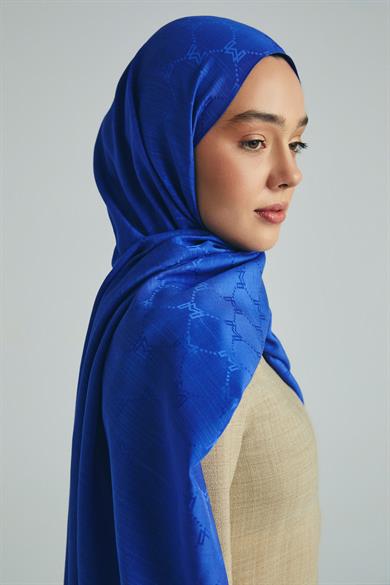 NEDA PAMUK İPEK ŞAL 70*190 CM - SAKS