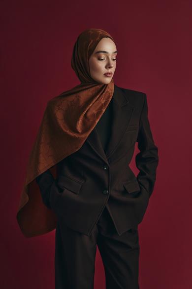 NEDA PAMUK İPEK ŞAL 70*190 CM - TARÇIN