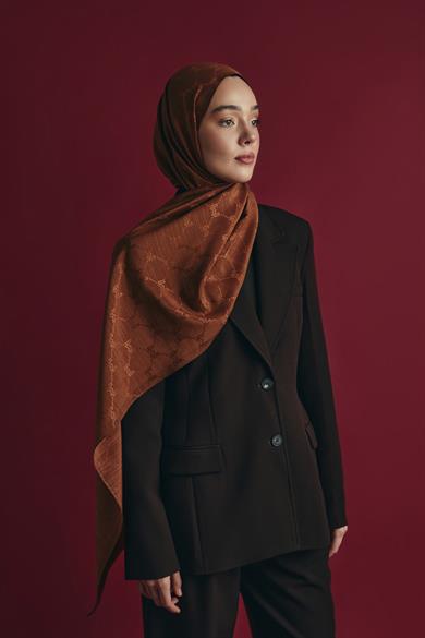 NEDA PAMUK İPEK ŞAL 70*190 CM - TARÇIN
