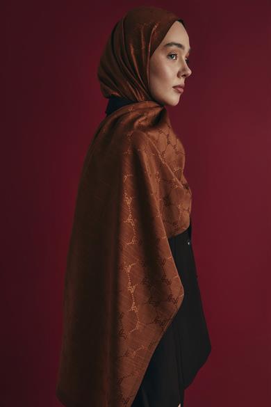 NEDA PAMUK İPEK ŞAL 70*190 CM - TARÇIN