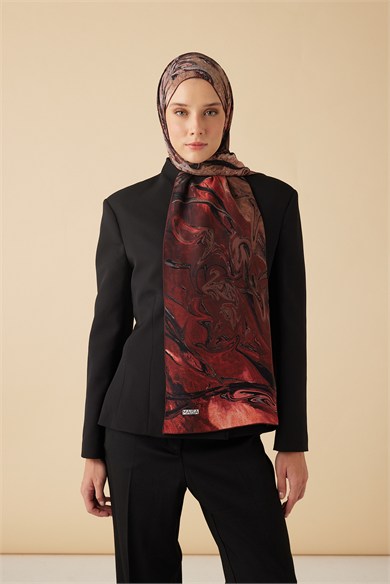 NEFES KREP İPEK ŞAL 70*190 CM - BORDO