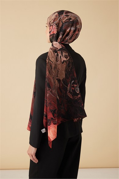 NEFES KREP İPEK ŞAL 70*190 CM - BORDO