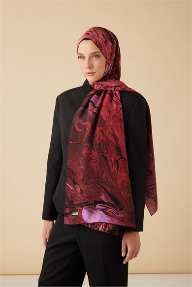 NEFES KREP İPEK ŞAL 70*190 CM - FUŞYA