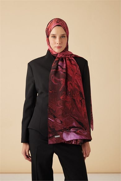 NEFES KREP İPEK ŞAL 70*190 CM - FUŞYA