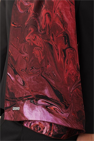 NEFES KREP İPEK ŞAL 70*190 CM - FUŞYA