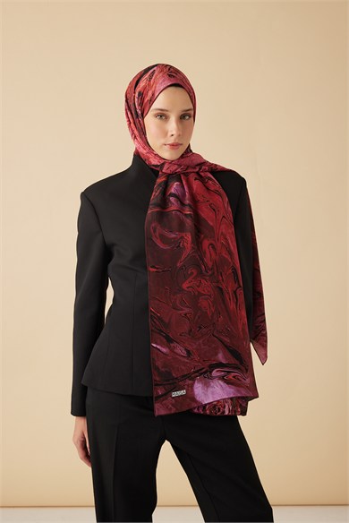NEFES KREP İPEK ŞAL 70*190 CM - FUŞYA