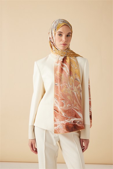 NEFES KREP İPEK ŞAL 70*190 CM - GOLD