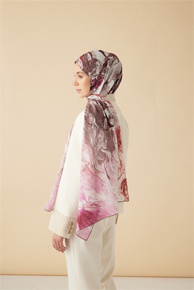 NEFES KREP İPEK ŞAL 70*190 CM - PEMBE