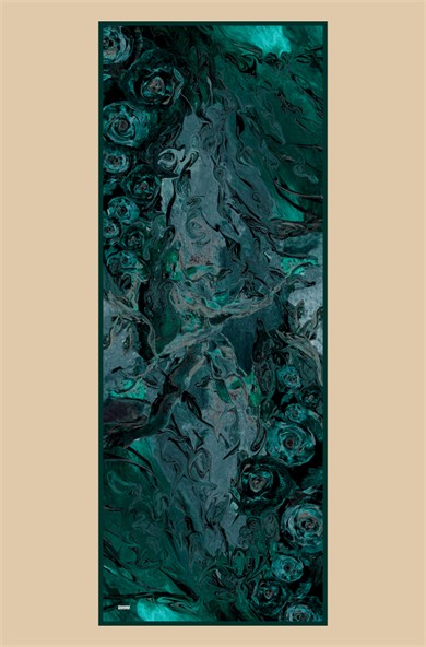 NEFES KREP İPEK ŞAL 70*190 CM - PETROL MAVİSİ