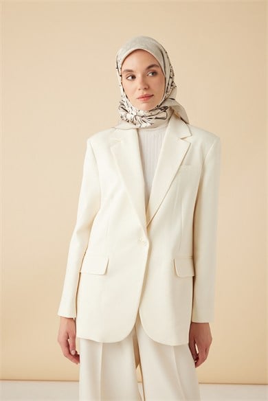 NEŞVE TİVİL İPEK EŞARP 90*90 CM - BEJ