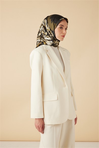 NEŞVE TİVİL İPEK EŞARP 90*90 CM - HAKİ