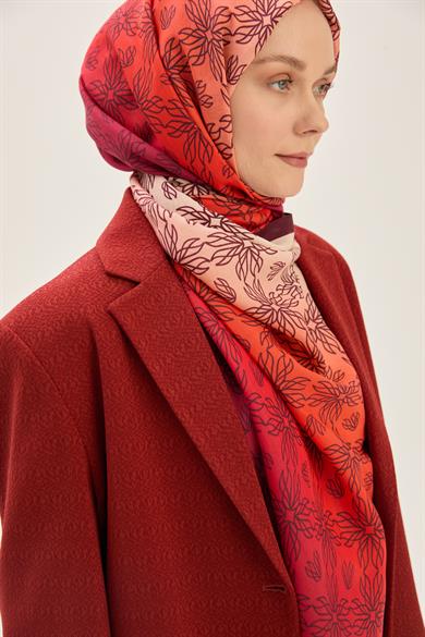 NEVA FLOŞ VİSKON 70*190 CM ŞAL - BORDO