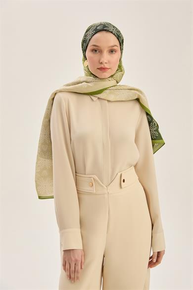 NEVA FLOŞ VİSKON 70*190 CM ŞAL - HAKİ