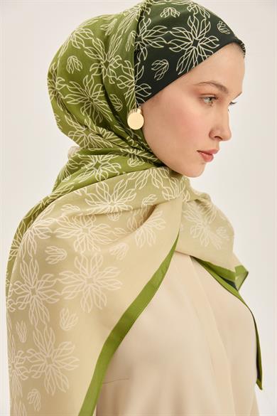 NEVA FLOŞ VİSKON 70*190 CM ŞAL - HAKİ