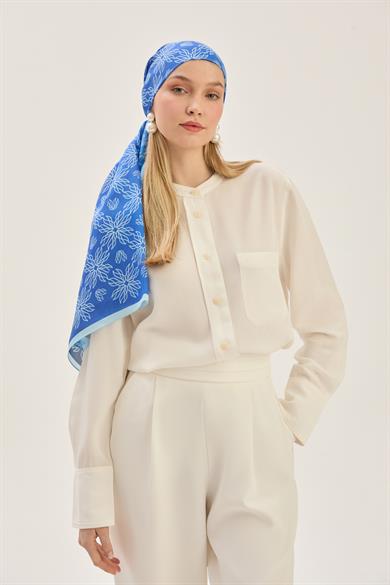 NEVA FLOŞ VİSKON 70*190 CM ŞAL - MAVİ