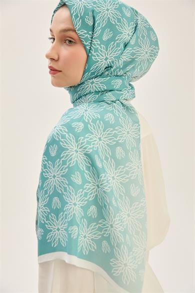 NEVA FLOŞ VİSKON 70*190 CM ŞAL - PETROL MAVİ