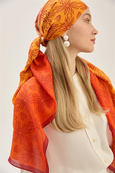 NEVA FLOŞ VİSKON 70*190 CM ŞAL - TURUNCU