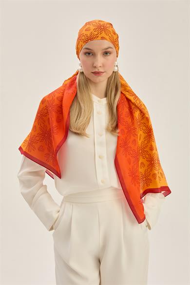 NEVA FLOŞ VİSKON 70*190 CM ŞAL - TURUNCU