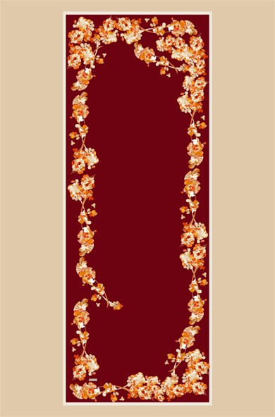 NEVA KREP İPEK ŞAL 70*190 CM - KIRMIZI