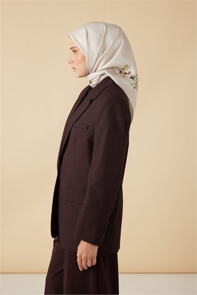 NEVA TİVİL İPEK EŞARP 90*90 CM - GÜL KURUSU
