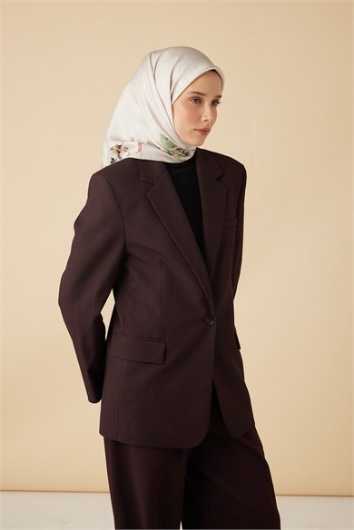NEVA TİVİL İPEK EŞARP 90*90 CM - GÜL KURUSU