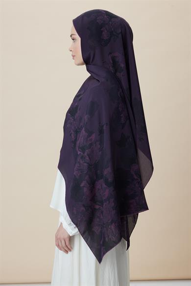 NEVBAHAR KREP İPEK ŞAL 70*190 CM - KOYU MÜRDÜM