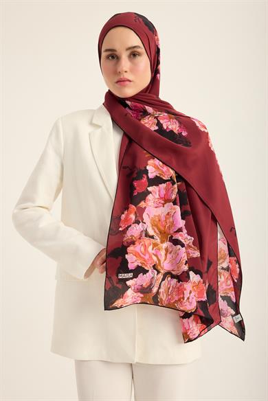 NEVBAHAR KREP İPEK ŞAL 70*190 CM - MÜRDÜM