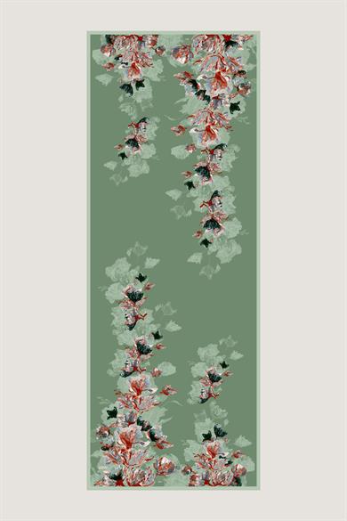 NEVBAHAR KREP İPEK ŞAL 70*190 CM - NİL YEŞİLİ