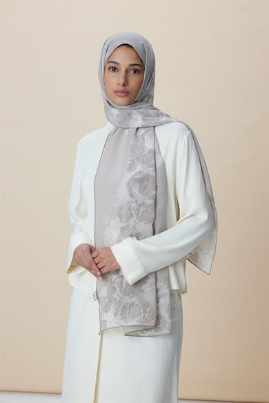 NEVBAHAR KREP İPEK ŞAL 70*190 CM - VİZON