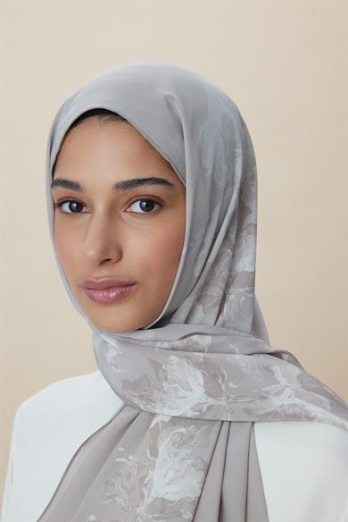 NEVBAHAR KREP İPEK ŞAL 70*190 CM - VİZON